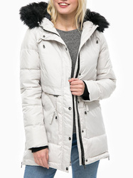 Tommy Hilfiger dámská bílá parka s šedivým nádechem
