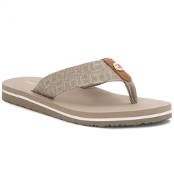 Tommy Hilfiger dámské béžovo-zlaté žabky Metallic