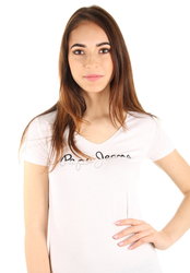Pepe Jeans dámské bílé tričko Bobie  - XS (803)