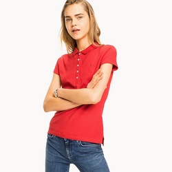 Tommy Hilfiger dámské červené polo  - XL (611)