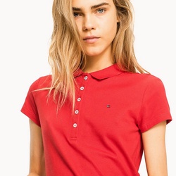 Tommy Hilfiger dámské červené polo  - XL (611)