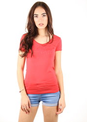 Pepe Jeans dámské červené tričko  - XS (258)