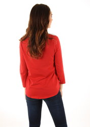 Tommy Hilfiger dámské červené tričko Soft - XS (602)