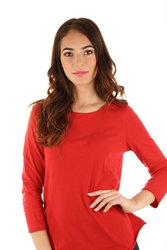 Tommy Hilfiger dámské červené tričko Soft - XS (602)