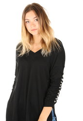 Guess dámský tenký černý svetr s 3/4 rukávem - XS (A996)