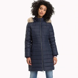 Tommy Hilfiger dámský tmavě modrý péřový kabát Essential