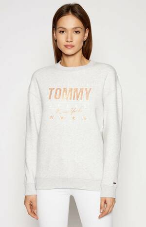 Tommy Jeans dámská šedá mikina - S (PJ4)