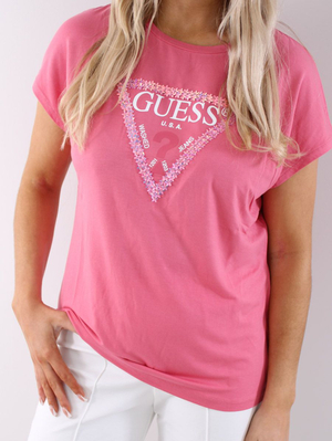 Guess dámské růžové tričko - XS (G65P)