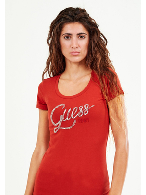 Guess dámské cihlové tričko - M (A50G)