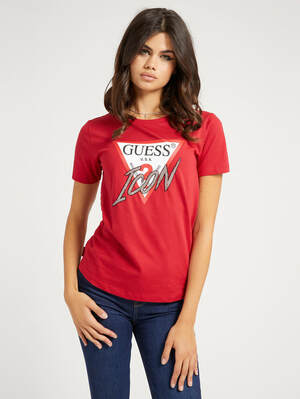 Guess dámské červené tričko - XS (G5Q9)