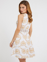 Guess dámské bílé vyšívané šaty - XS (F0E1)