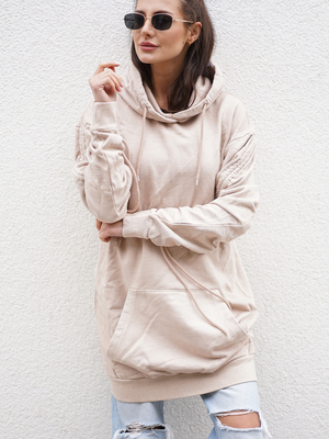 Guess dámské krémové mikinové šaty - XS (G9N1)