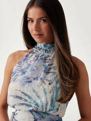 Guess dámské modré šaty - XS (P7VM)