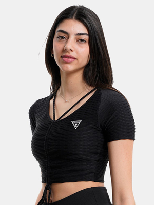 Guess dámský černý top - XS (JBLK)