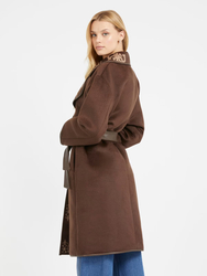 Guess dámský hnědý kabát - L (F1HX)