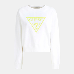 Guess dámská bílá mikina Neon Logo - XS (TWHT)