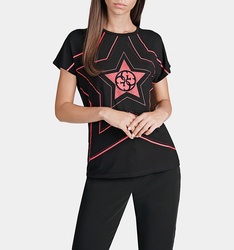 Guess dámské černé tričko se vzorem - XS (JBLK)