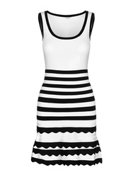 Guess dámské bílé šaty s proužkem - M (S90A)