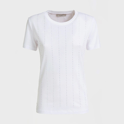 Guess dámské bílé tričko s kamínky - XS (TWHT)