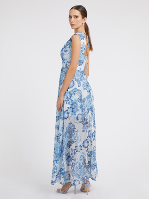 Guess dámské květované modré šaty - XS (P7FR)