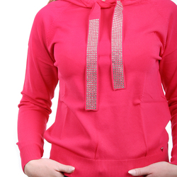 Guess dámský růžový svetřík s kapucí - XS (G6X7)