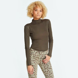 Guess dámské zelené tričko se stojáčkem - M (G827)