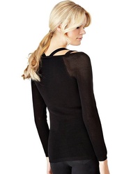 Guess dámský černý svetr z hrubé pleteniny - XS (A996)