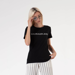 Calvin Klein dámské černé tričko Logo - S (099)