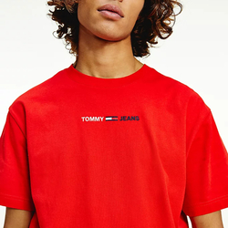 Tommy Jeans pánské červené triko - M (XNL)