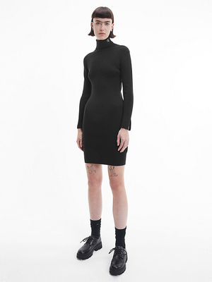 Calvin Klein dámská černé vlněné šaty - L (BEH)