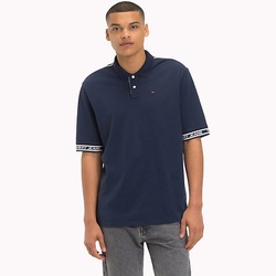 Tommy Hilfiger pánské tmavě modré polo Detail