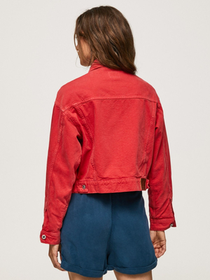 Pepe Jeans dámská červená džínová bunda - XS (217)