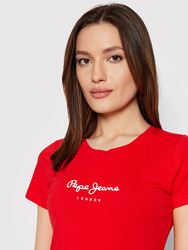 Pepe Jeans dámské  červené tričko  NEW VIRGINIA - XS (241)