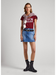 Pepe Jeans dámské vínové tričko - XS (299)