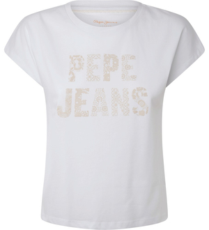 Pepe Jeans dámské bílé triko OLA s potiskem - XS (800)