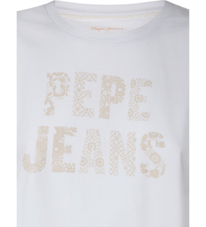 Pepe Jeans dámské bílé triko OLA s potiskem - XS (800)