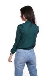 Pepe Jeans dámská tmavě zelená halenka Finn - XS (681)