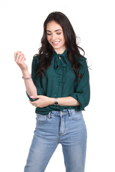 Pepe Jeans dámská tmavě zelená halenka Finn - XS (681)