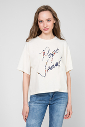 Pepe Jeans dámské krémové tričko Paola - S (835)