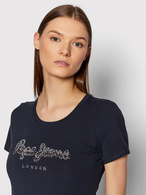 Pepe Jeans dámské tmavě modré tričko BEATRICE  - XS (594)