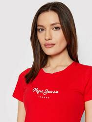 Pepe Jeans dámské  červené tričko  NEW VIRGINIA - XS (255)