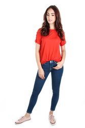 Pepe Jeans dámské červené tričko Kelli - XS (274)