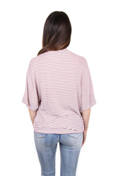 Pepe Jeans dámské bílé tričko s hnědým proužkem Blossom - XS (272)