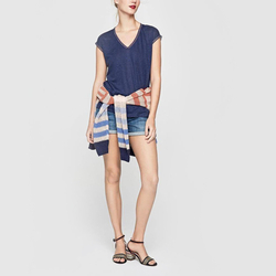 Pepe Jeans dámské modré tričko Clementine - M (563)