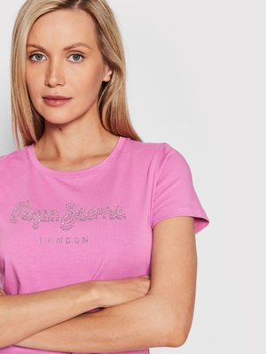 Pepe Jeans dámské růžové tričko BEATRICE  - XS (363)