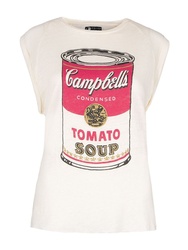 Pepe Jeans dámské smetanové tričko Sundy z kolekce Andy Warhol - XS (804)
