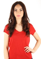 Pepe Jeans dámské červené tričko  - XS (264)