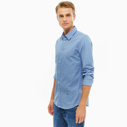 Pepe Jeans pánská modrá košile se vzorem Gregory - XXL (551)