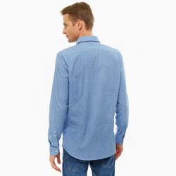 Pepe Jeans pánská modrá košile se vzorem Gregory - XXL (551)