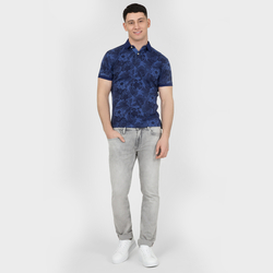 Pepe Jeans pánské modré vzorované polo Alexandre - L (563)